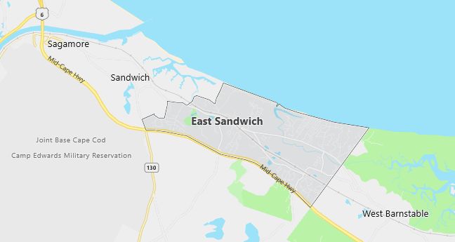 Map of East Sandwich, MA