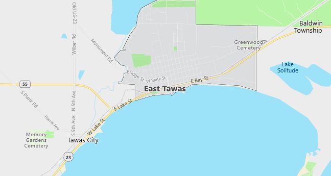 Map of East Tawas, MI