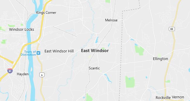 Map of East Windsor, CT