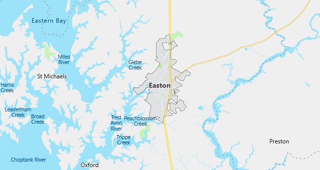 Map of Easton, MD