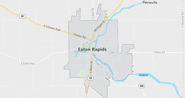 Map of Eaton Rapids, MI