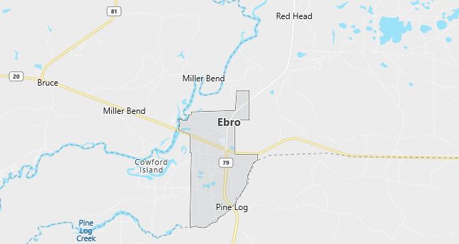 Map of Ebro, FL