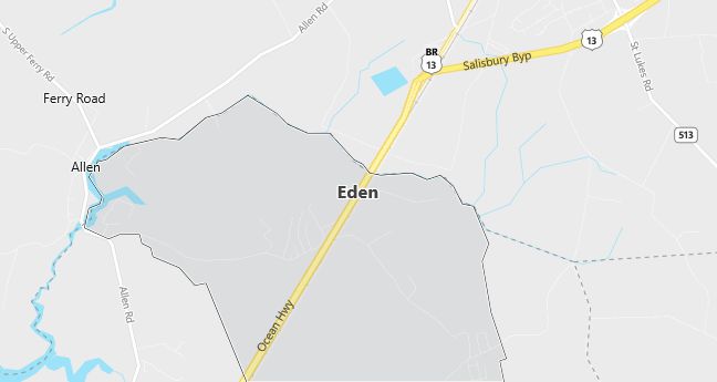 Map of Eden, MD