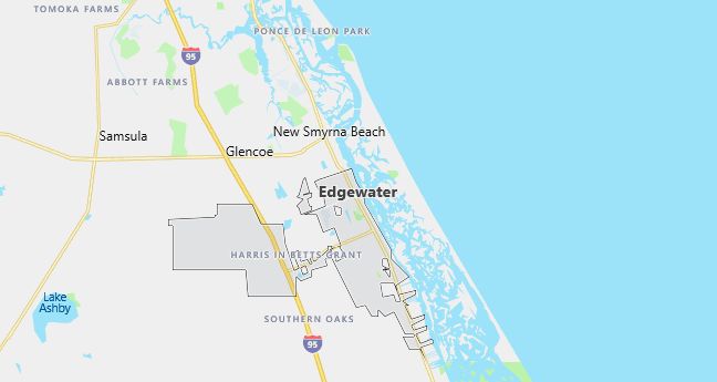 Map of Edgewater, FL