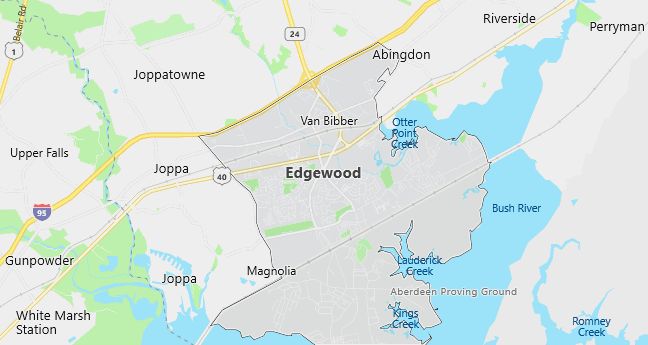 Map of Edgewood, MD