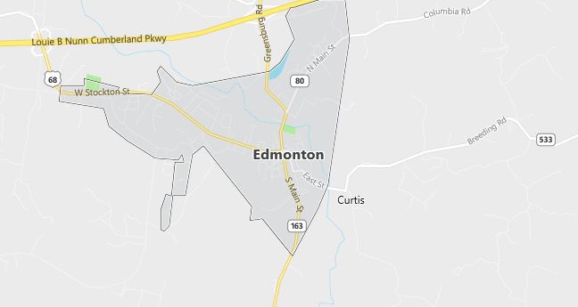 Map of Edmonton, KY