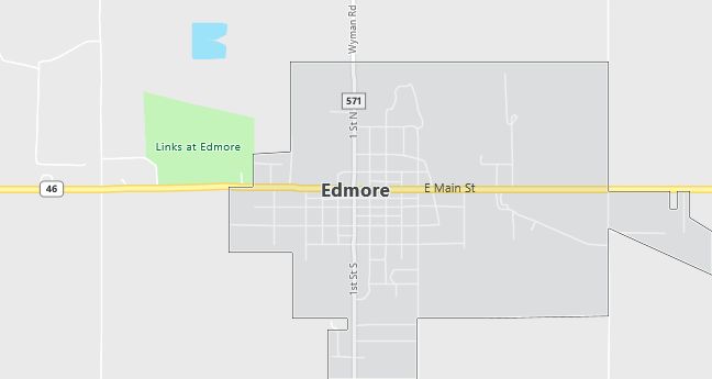 Map of Edmore, MI