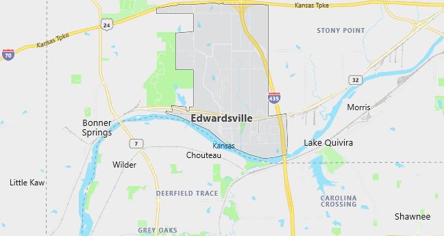 Map of Edwardsville, KS