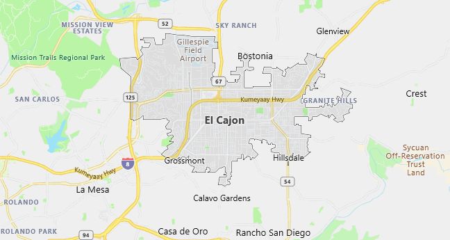 Map of El Cajon, CA