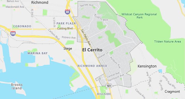 Map of El Cerrito, CA