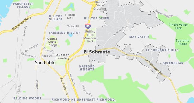 Map of El Sobrante, CA