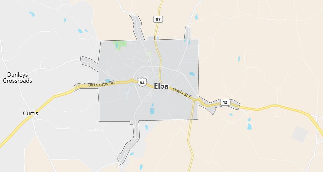 Map of Elba, AL