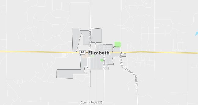 Map of Elizabeth, CO