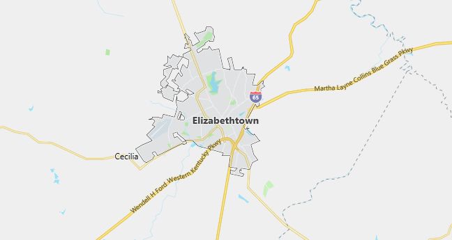 Map of Elizabethtown, KY