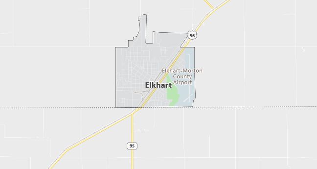 Map of Elkhart, KS