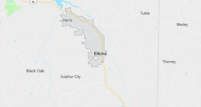 Map of Elkins, AR