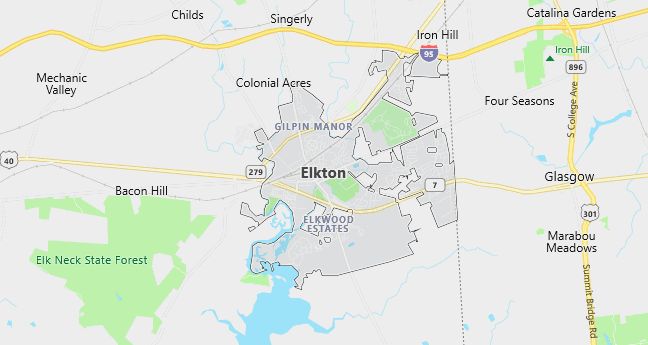 Map of Elkton, MD