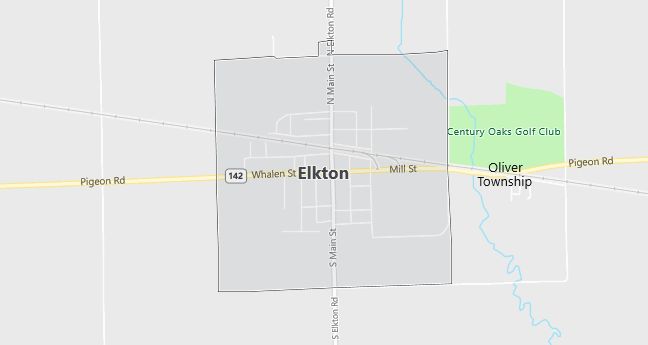 Map of Elkton, MI