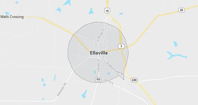 Map of Ellaville, GA