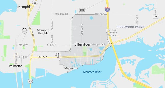 Map of Ellenton, FL