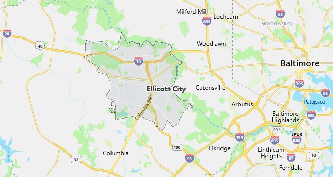 Map of Ellicott City, MD