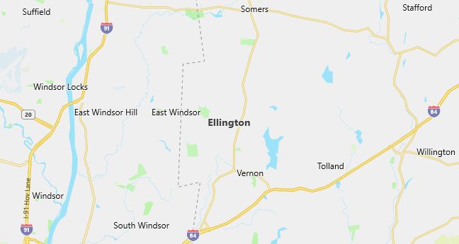 Map of Ellington, CT