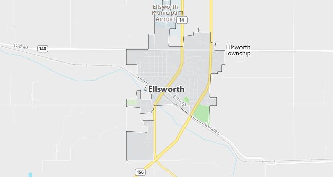 Map of Ellsworth, KS