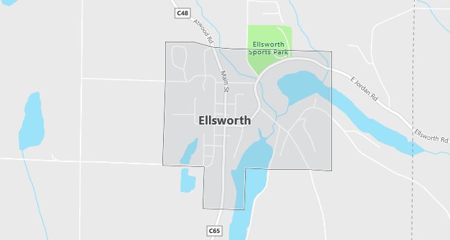 Map of Ellsworth, MI