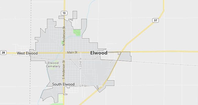 Map of Elwood, IN