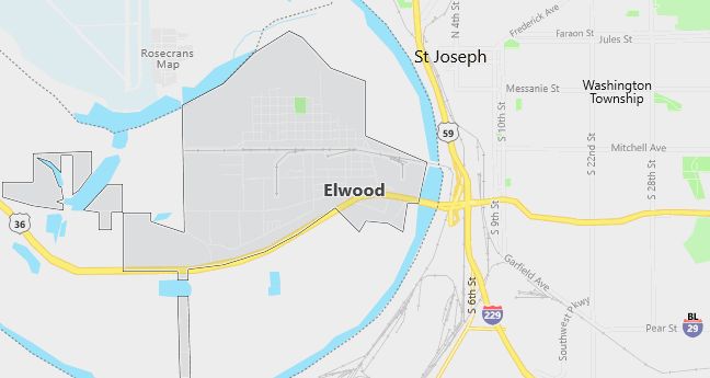 Map of Elwood, KS