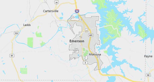 Map of Emerson, GA