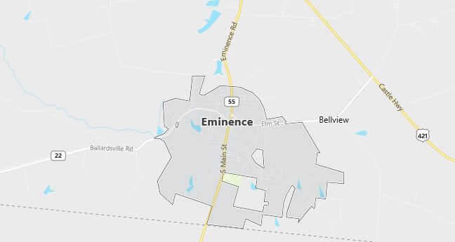 Map of Eminence, KY