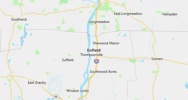 Map of Enfield, CT