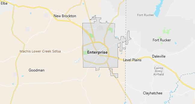 Map of Enterprise, AL