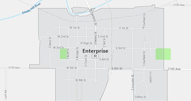 Map of Enterprise, KS