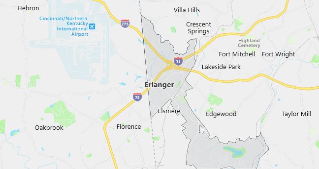 Map of Erlanger, KY