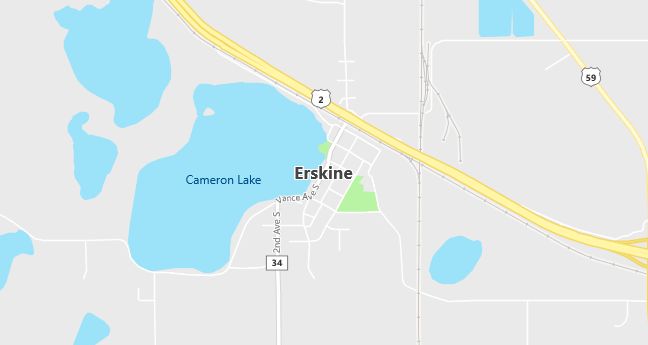 Map of Erskine, MN