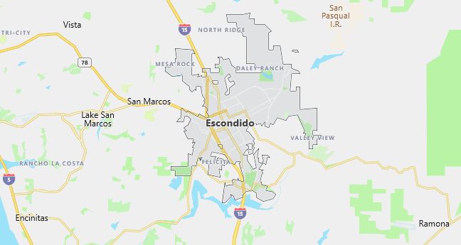 Map of Escondido, CA