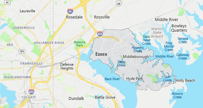 Map of Essex, MD