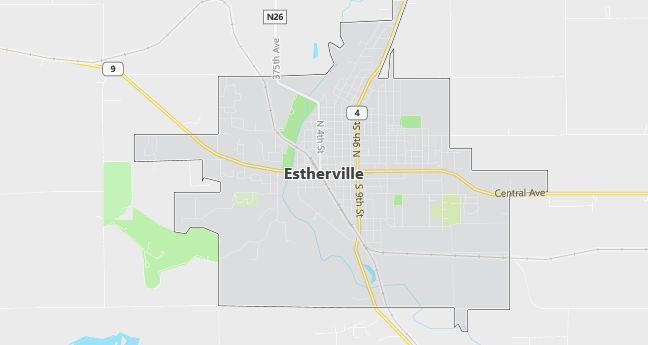 Map of Estherville, IA