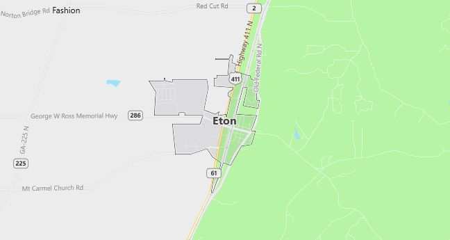 Map of Eton, GA