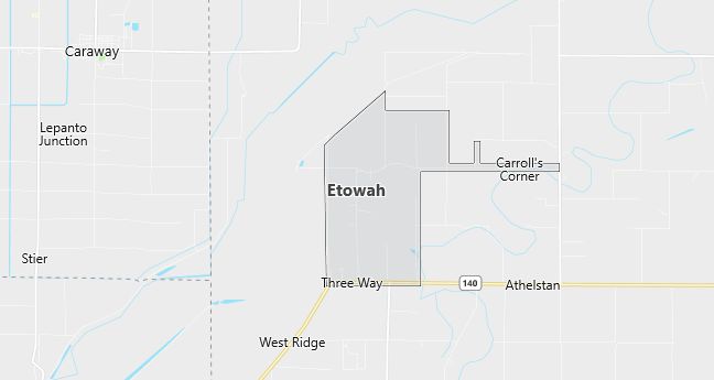 Map of Etowah, AR