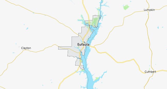 Map of Eufaula, AL