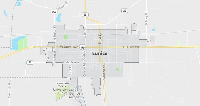 Map of Eunice, LA