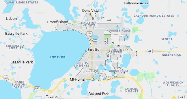 Map of Eustis, FL