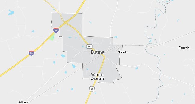 Map of Eutaw, AL