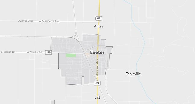 Map of Exeter, CA