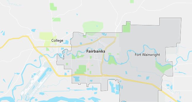 Map of Fairbanks, AK