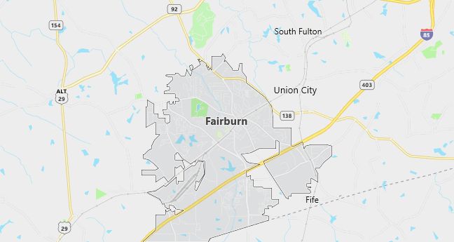 Map of Fairburn, GA