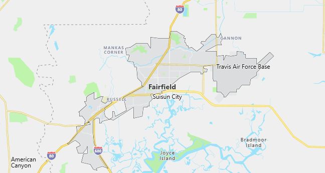 Map of Fairfield, CA